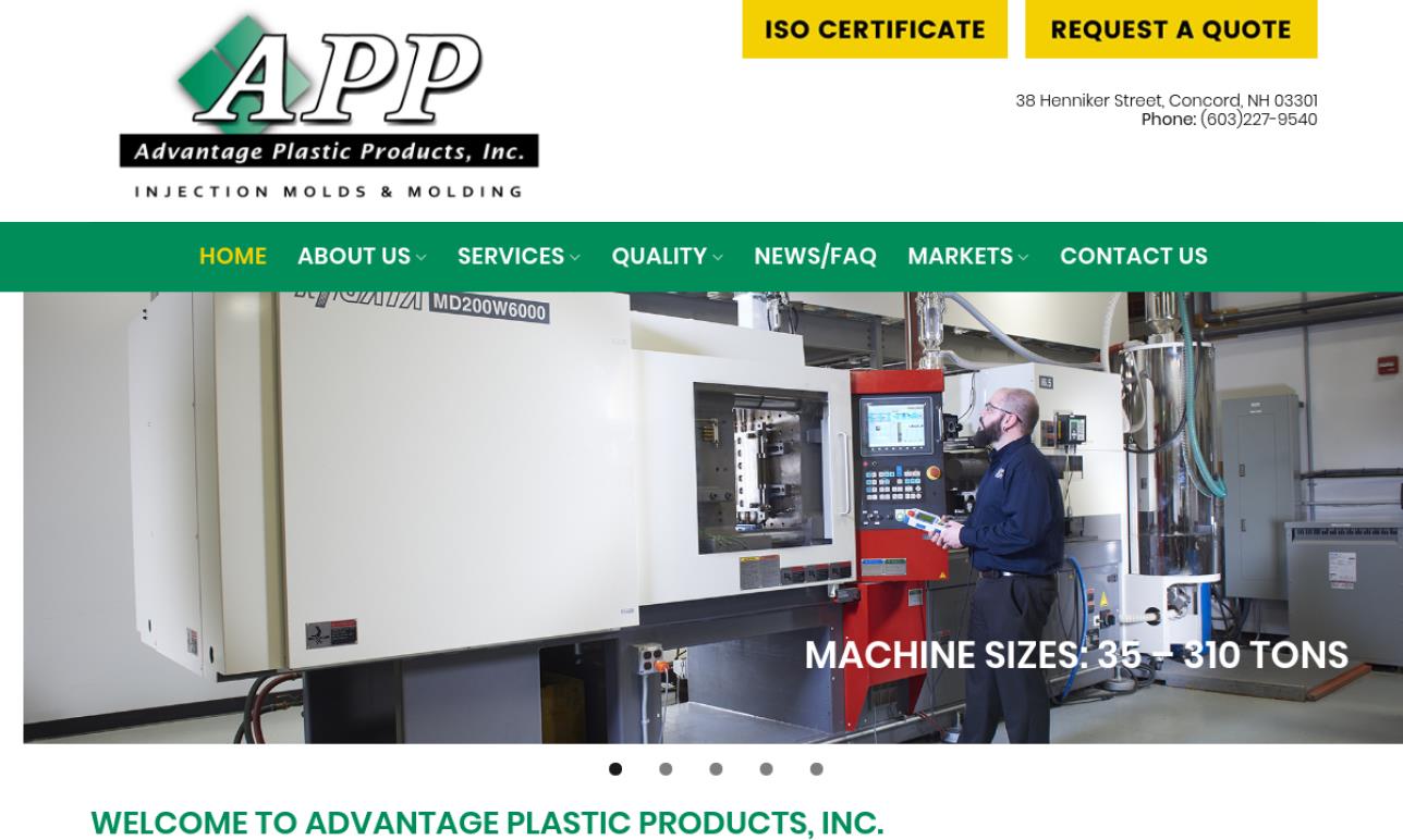 Advantage Plastic Products, Inc. Injection Molded Plastics