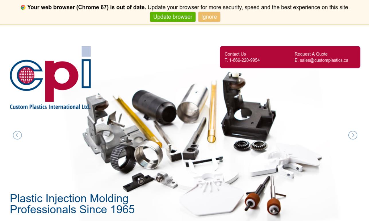 Custom Plastics International Ltd. Injection Molded Plastics